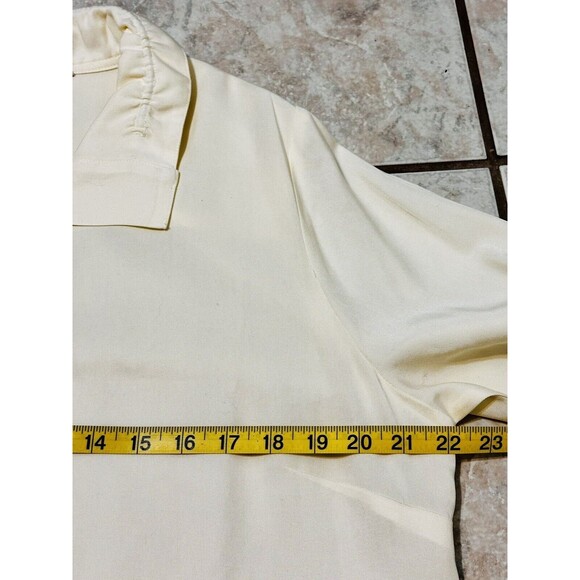 Soft Surroundings Size L Ivory Ruched Sleeve Shacket Oversized Buttons Timeless - Picture 11 of 14